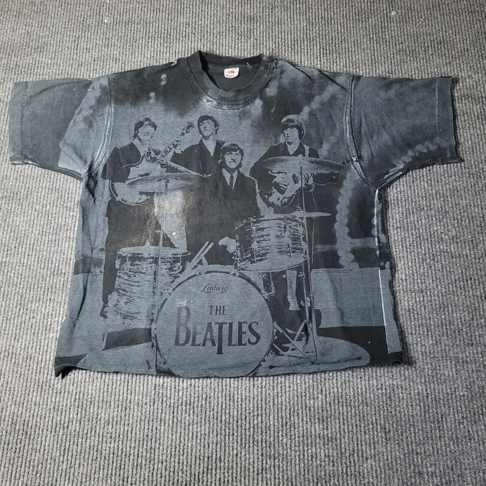 The Beatles Vintage Shirt Mens XL 90s All Over Print Single Stitch Made In USA‎
